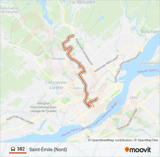 382 Bus Line Map