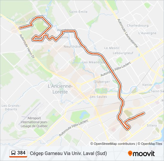 384 Bus Line Map