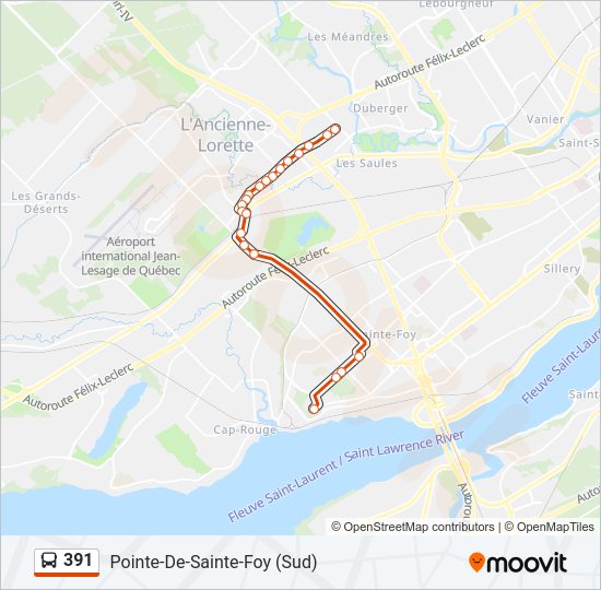 391 bus Line Map