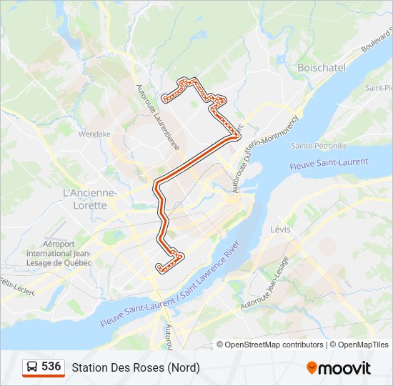 536 Bus Line Map