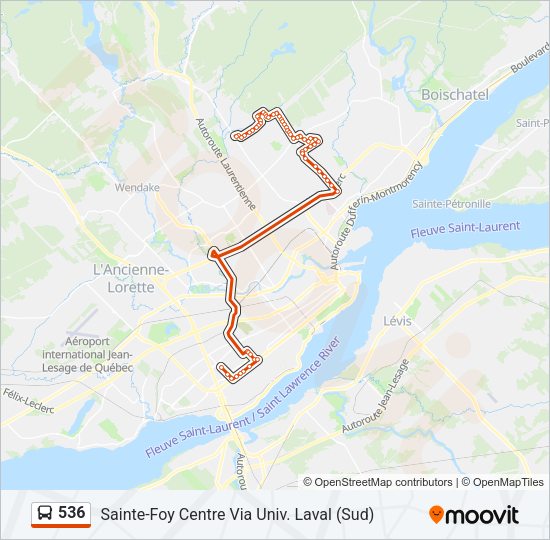 536 Bus Line Map