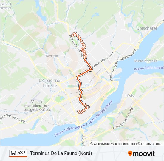 537 Bus Line Map