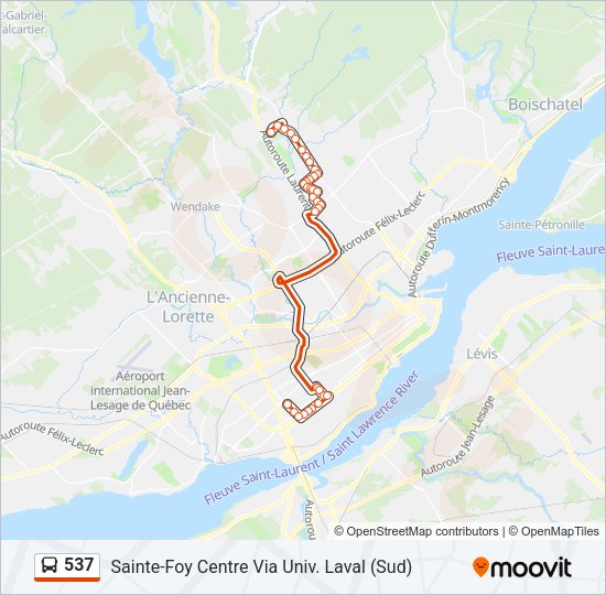 537 Bus Line Map