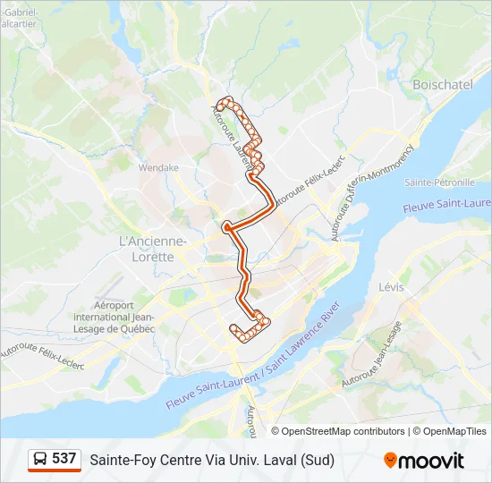 537 Bus Line Map