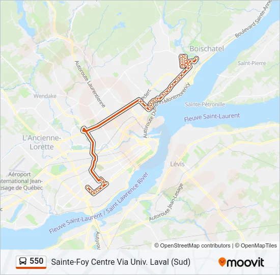 550 Bus Line Map