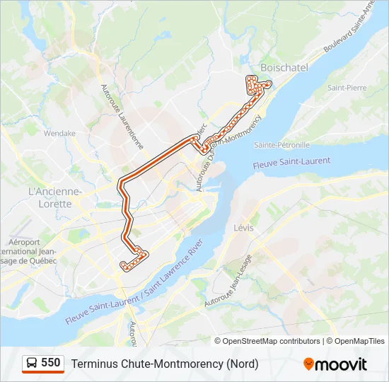 550 Bus Line Map