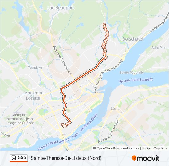 555 bus Line Map