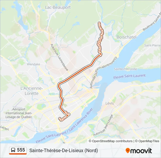 555 Bus Line Map