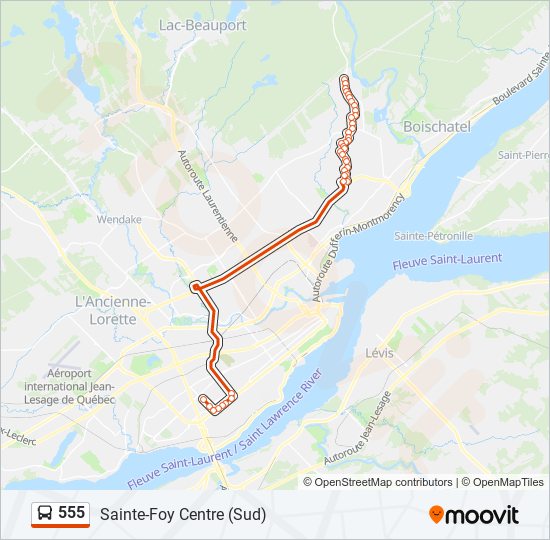 555 bus Line Map