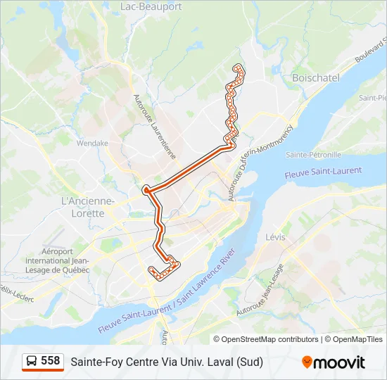 558 Bus Line Map
