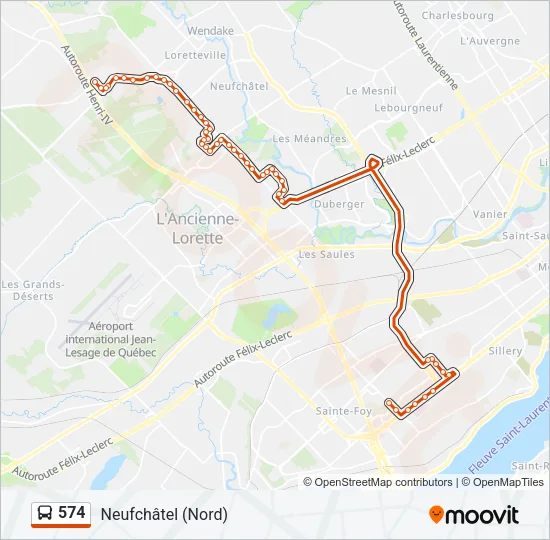 574 Bus Line Map