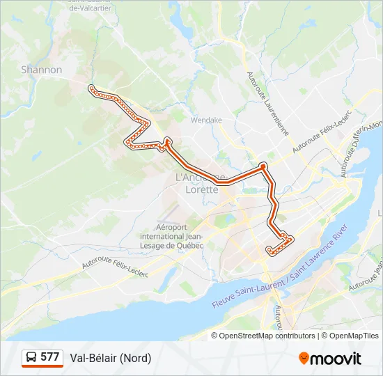 577 Bus Line Map