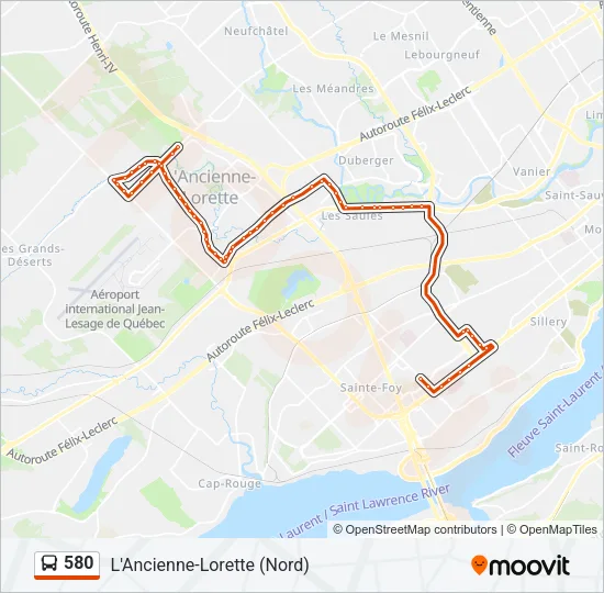 580 Bus Line Map