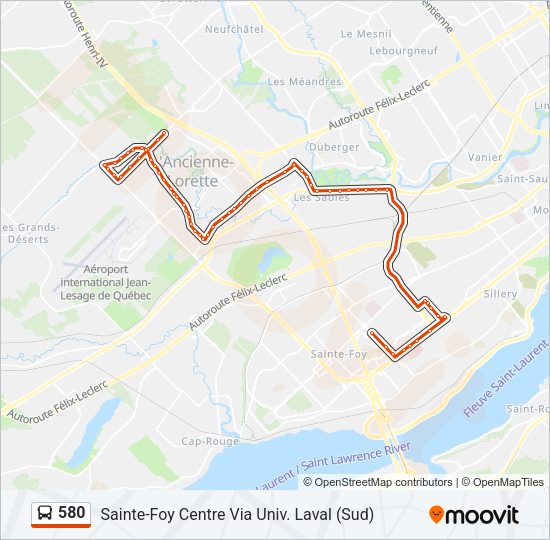 580 Bus Line Map