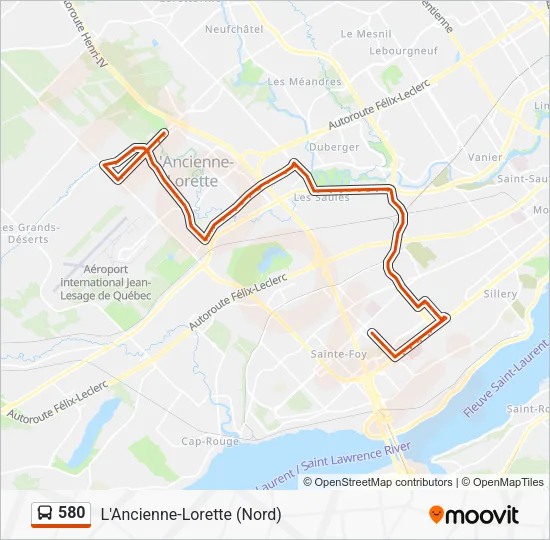 580 Bus Line Map