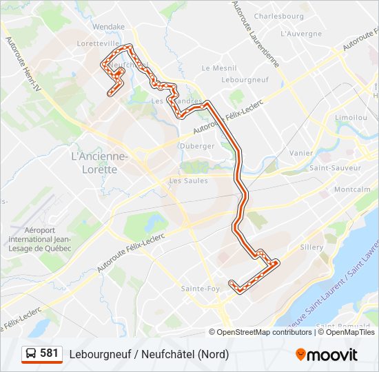 581 Bus Line Map