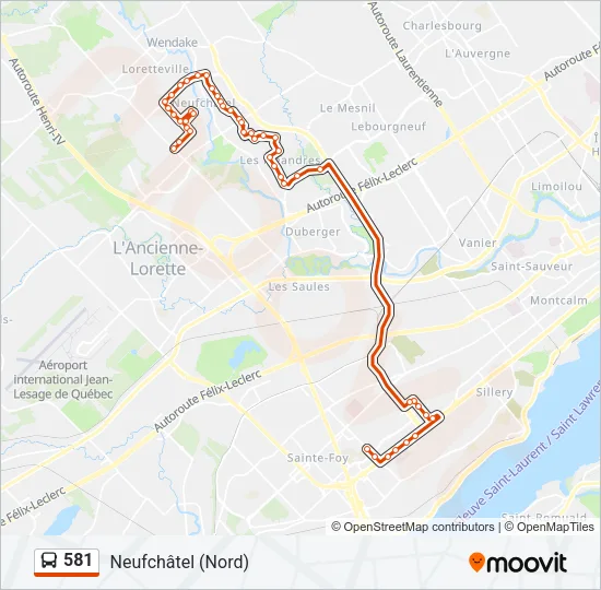 581 Bus Line Map