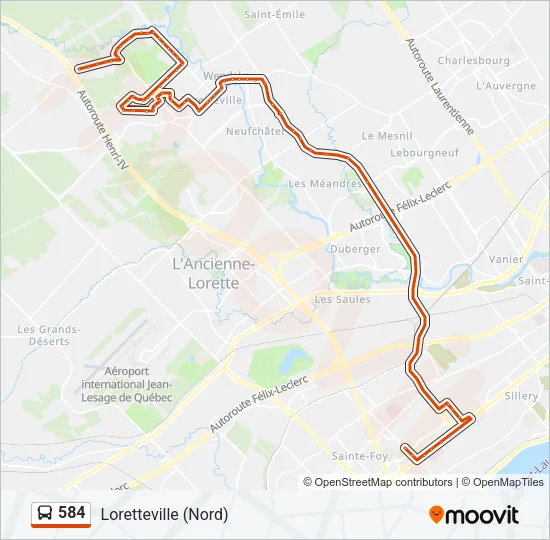 584 Bus Line Map