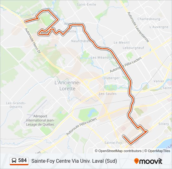 584 Bus Line Map