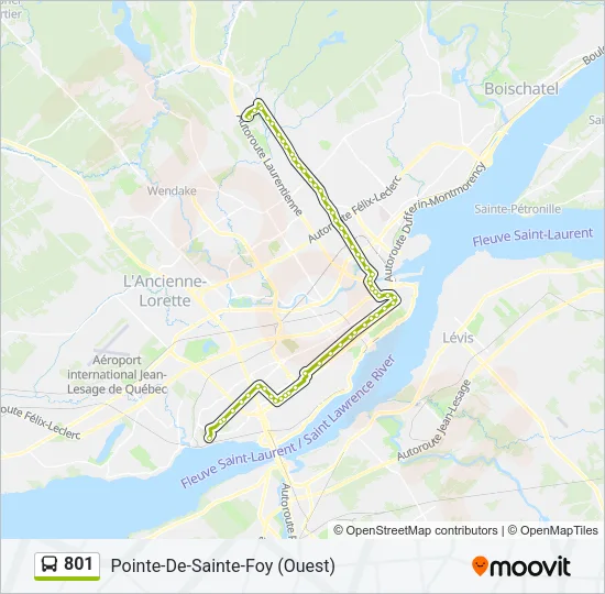 801 Bus Line Map