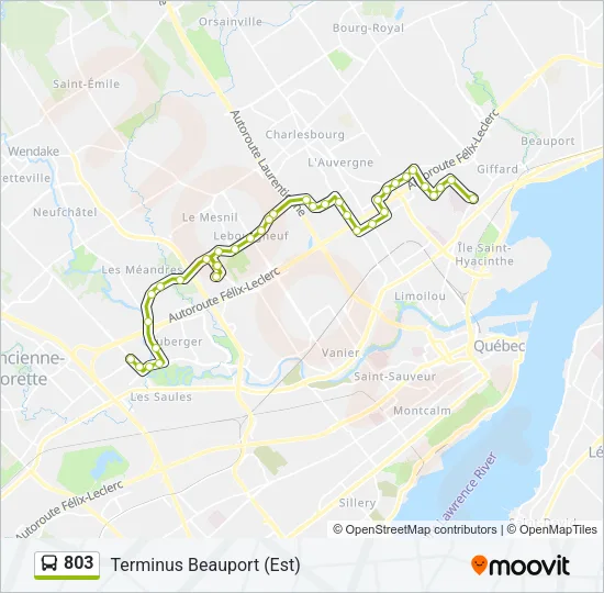 803 Bus Line Map