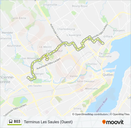 803 Bus Line Map