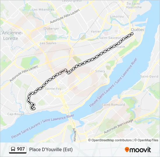 907 Bus Line Map