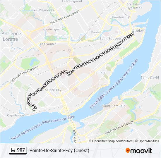 907 Bus Line Map