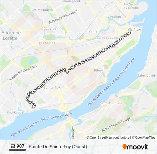 907 Bus Line Map