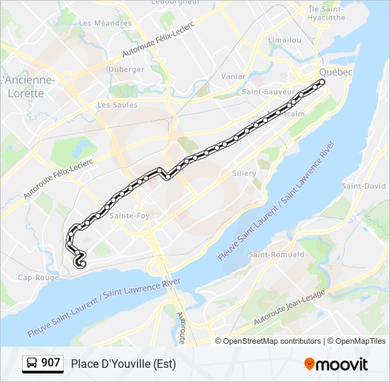 907 bus Line Map