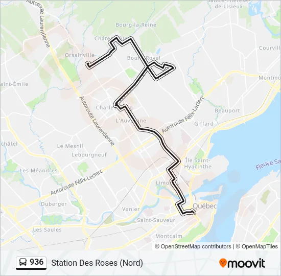 936 Bus Line Map
