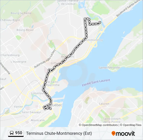 950 Bus Line Map