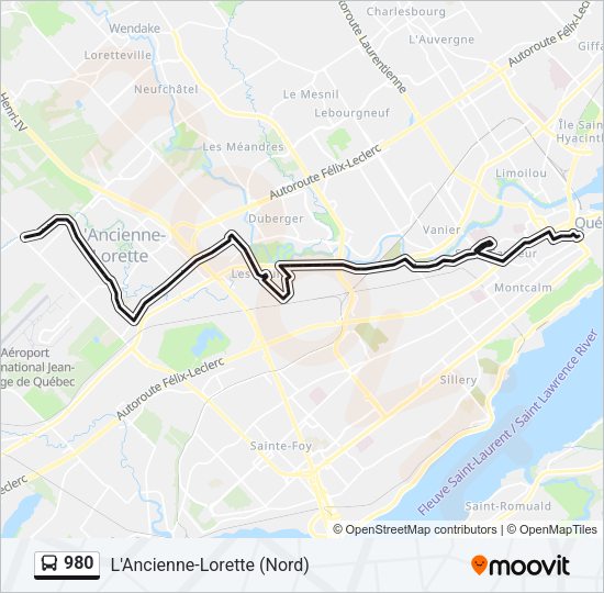 980 Bus Line Map