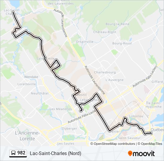 982 bus Line Map