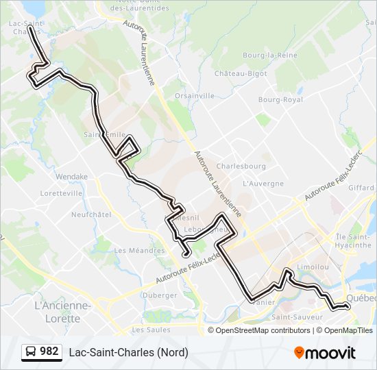 982 bus Line Map