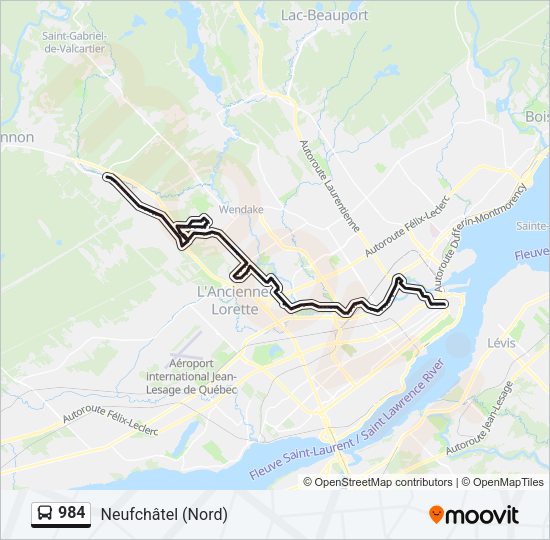 984 Bus Line Map