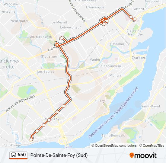 650 Bus Line Map