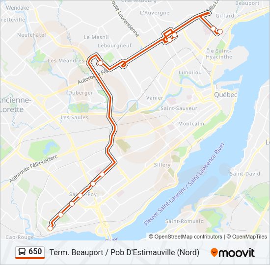 650 Bus Line Map