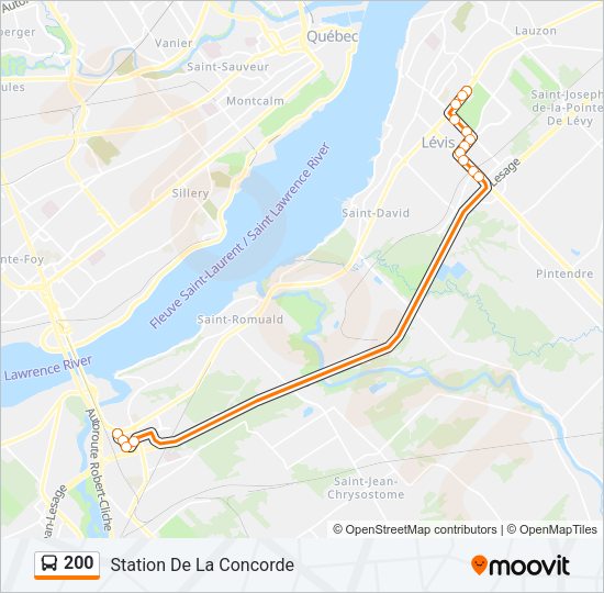 200 Bus Line Map