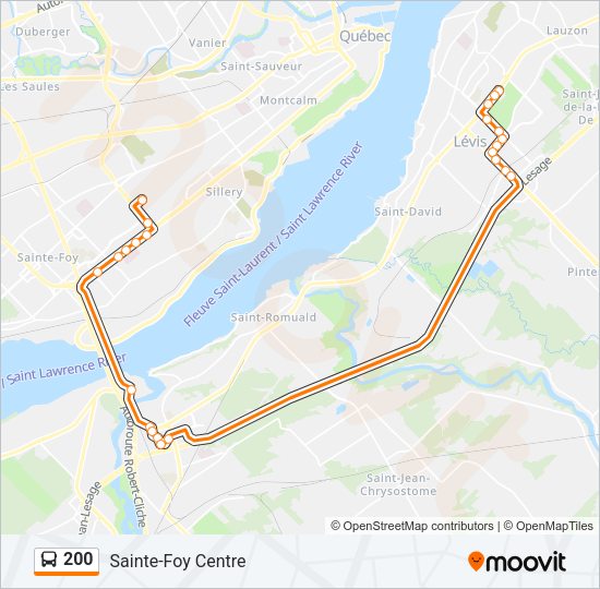 200 Bus Line Map