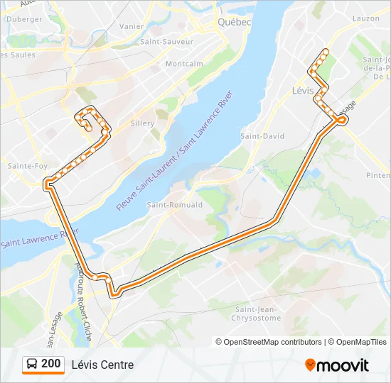 200 Bus Line Map