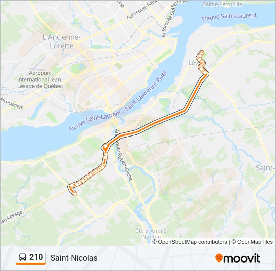 210 Bus Line Map