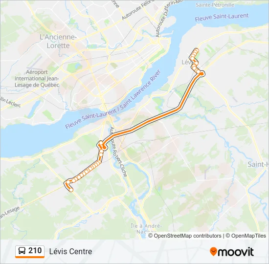 210 Bus Line Map
