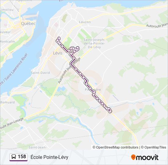 158 bus Line Map