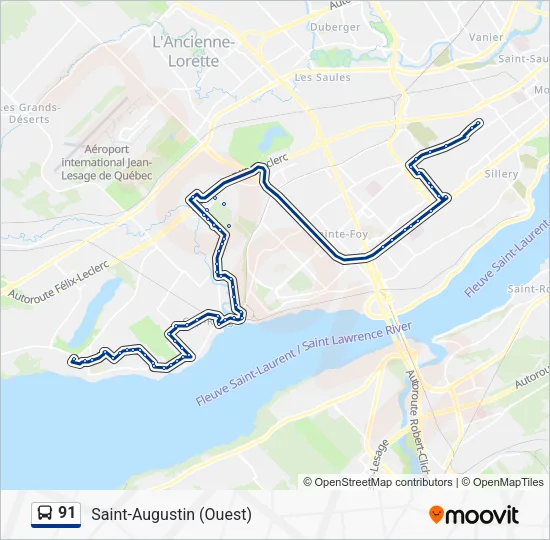 91 Bus Line Map