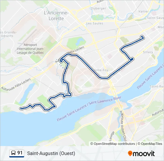 91 Bus Line Map