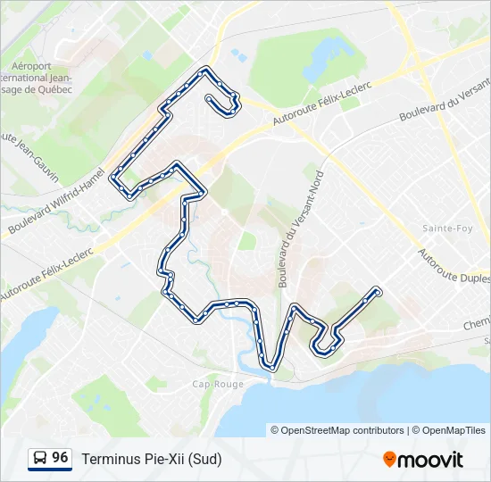 96 Bus Line Map