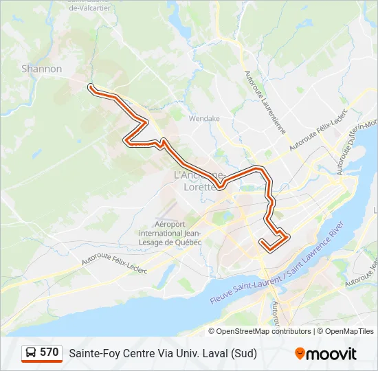 Plan de la ligne 570 de bus