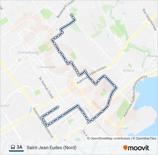 3A Bus Line Map