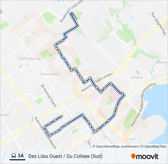 3A Bus Line Map
